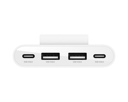 Концентратор Belkin BoostCharge 2хUSB-C/2хUSB-A 2.0m white (no data transfer) (BUZ001BT2MWHB7)