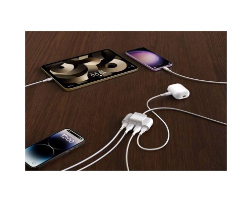 Концентратор Belkin BoostCharge 2хUSB-C/2хUSB-A 2.0m white (no data transfer) (BUZ001BT2MWHB7)