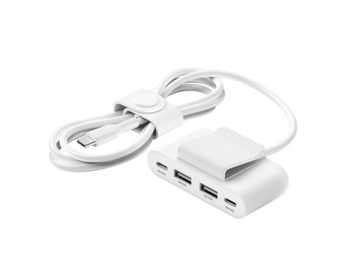 Концентратор Belkin BoostCharge 2хUSB-C/2хUSB-A 2.0m white (no data transfer) (BUZ001BT2MWHB7)