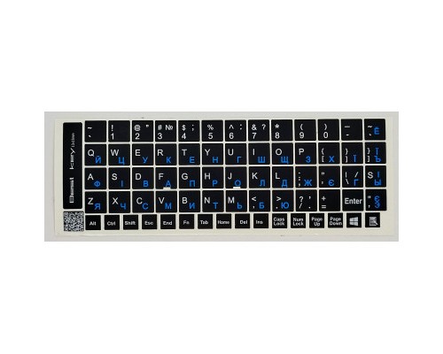 Наклейка на клавіатуру BestKey непрозора чорна, 68, синій (BK13BLU/023)