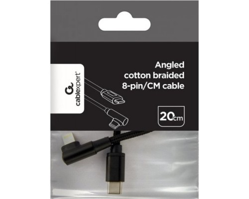 Дата кабель USB-C to Lightning 0,2m angle Cablexpert (CC-USB2-CMLML-0.2M)