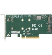 Плата розширення Supermicro PCIe x8 до SSD 2x m.2 NVMe (AOC-SLG3-2M2)