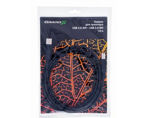 Кабель для принтера USB 2.0 AM/BM 1.8m Grand-X (PR-18)