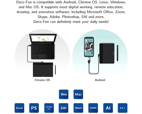 Графічний планшет XP-Pen Deco Fun L Pink (Deco Fun L_R)