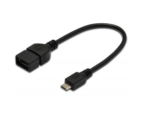 Дата кабель OTG USB 2.0 AF to Micro 5P 0.2m Digitus (AK-300309-002-S)
