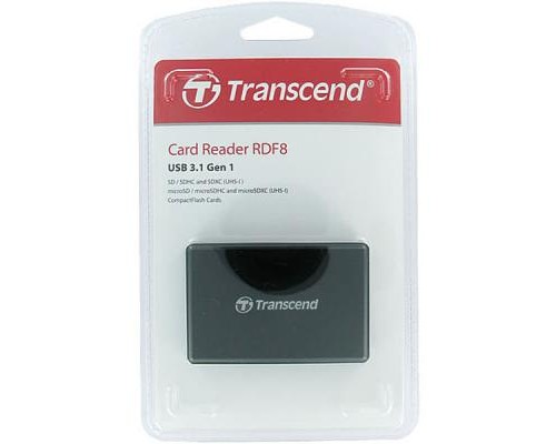 Зчитувач флеш-карт Transcend USB 3.1 Black (TS-RDF8K2)
