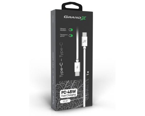 Дата кабель USB-C to USB-C Grand-X (CC-07)