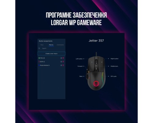 Мишка Lorgar Jetter 357 Wired USB Black (LRG-GMS357)