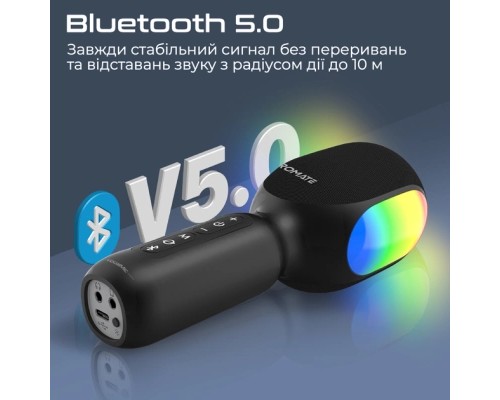 Мікрофон Promate VocalMic Bluetooth 2 x AUX LED Black (vocalmic.black)