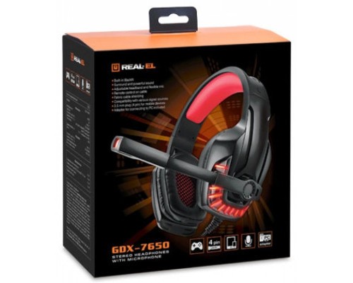 Навушники REAL-EL GDX-7650 Black-Red