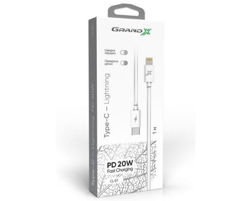 Дата кабель USB TypeC to Lightning Grand-X (CL-07)