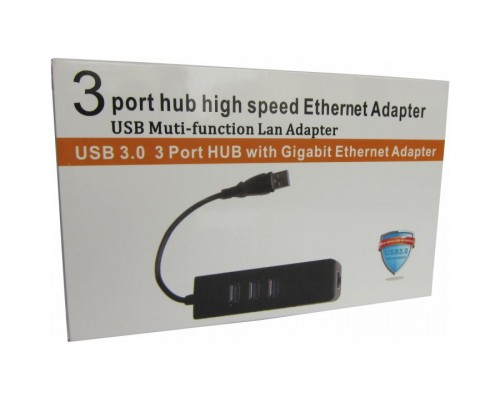 Концентратор Dynamode USB 3.0 Type-A - RJ45 Gigabit Lan, 3*USB 3.0 (USB3.0-Type-A-RJ45-HUB3)