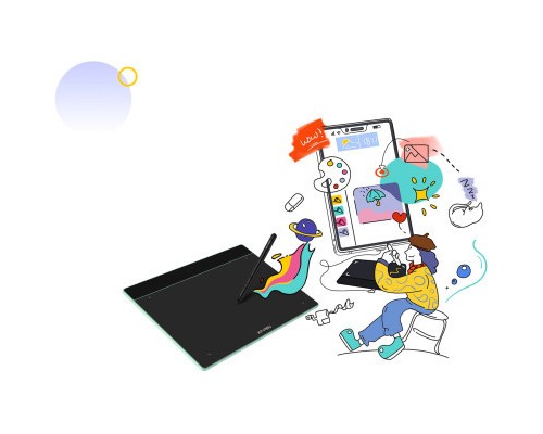 Графічний планшет XP-Pen Deco Fun S Pink (Deco Fun S_R)