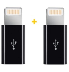Перехідник MicroUSB to Lightning AC-030 2 pcs XoKo (XK-AC030-BK2)