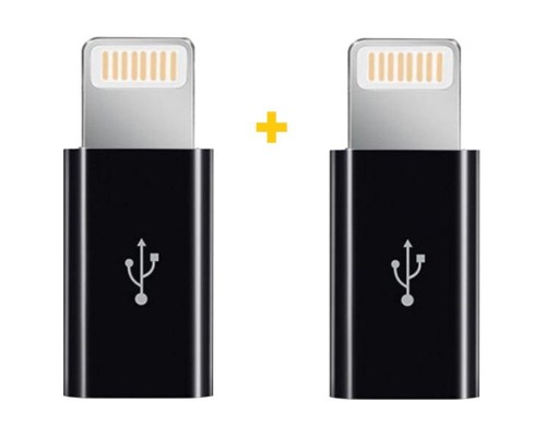 Перехідник MicroUSB to Lightning AC-030 2 pcs XoKo (XK-AC030-BK2)