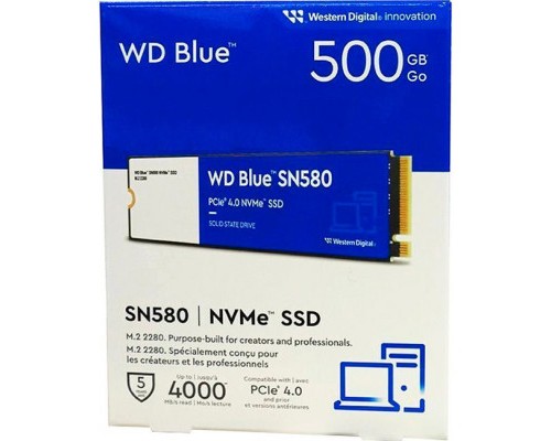 Накопичувач SSD M.2 2280 500GB SN580 Blue WD (WDS500G3B0E)