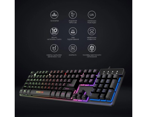 Клавіатура GamePro GK576 Nitro+ USB Black (GK576)