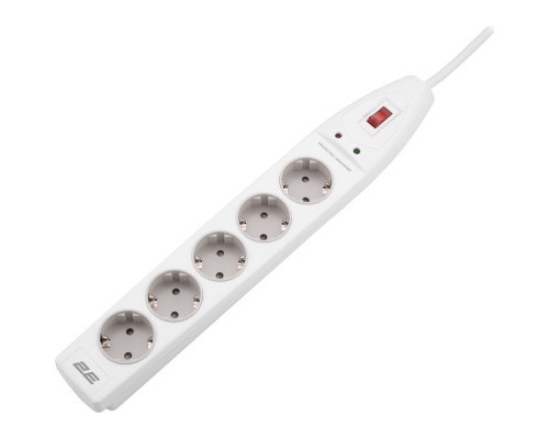 Мережевий фільтр живлення 2E 5XSchuko, 3G*1.5мм, 2м, white (2E-SP515M2WH)