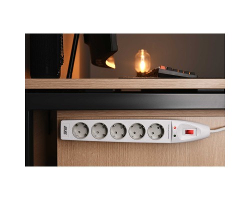 Мережевий фільтр живлення 2E 5XSchuko, 3G*1.5мм, 2м, white (2E-SP515M2WH)