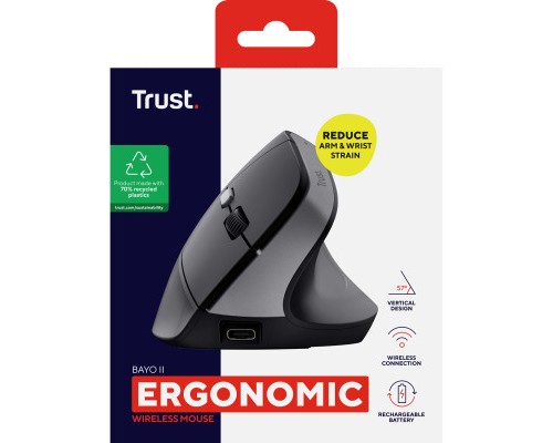 Мишка Trust Bayo 2 Ergonomic Wireless/USB-A Black (25145)