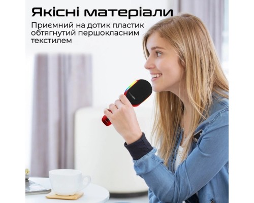 Мікрофон Promate VocalMic Bluetooth 2 x AUX LED Red (vocalmic.red)
