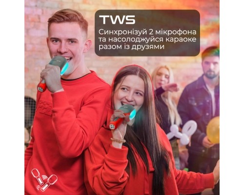 Мікрофон Promate VocalMic Bluetooth 2 x AUX LED Red (vocalmic.red)