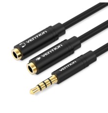 Кабель мультимедійний Jack 3.5mm 4pin M to 2X 3.5mm F Vention (BBVBY)