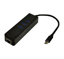 Перехідник Dynamode USB 3.1 Type-C - RJ45 Gigabit Lan, 3*USB 3.0 (USB3.1-TypeC-RJ45-HUB3)