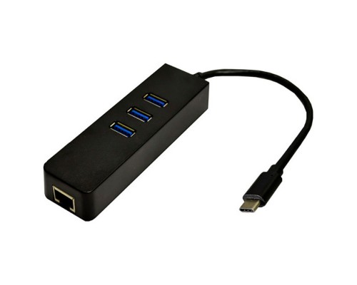 Перехідник Dynamode USB 3.1 Type-C - RJ45 Gigabit Lan, 3*USB 3.0 (USB3.1-TypeC-RJ45-HUB3)