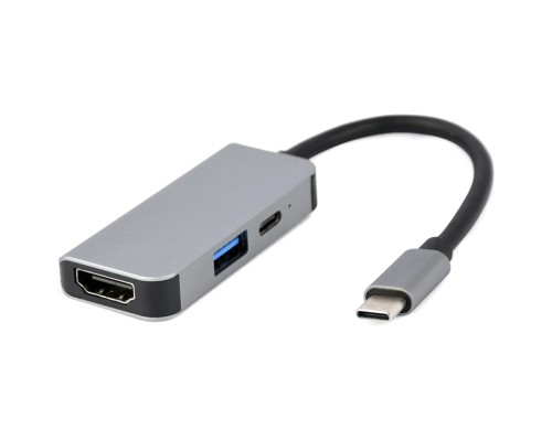 Концентратор Cablexpert USB-C 3-in-1 (USB/HDMI/PD) (A-CM-COMBO3-02)