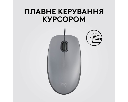 Мишка Logitech M110 Silent USB Mid Gray (910-006760)