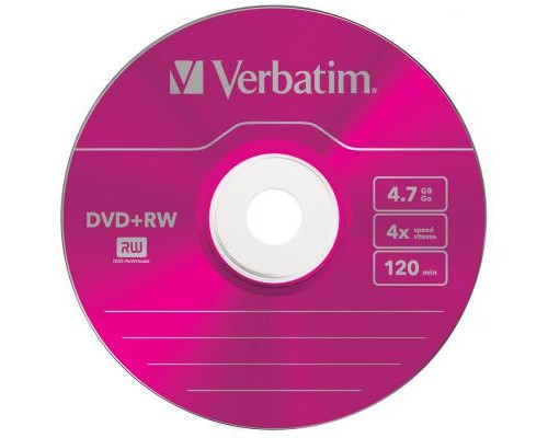 Диск DVD Verbatim 4.7Gb 4x SlimCase 5шт Color (43297)