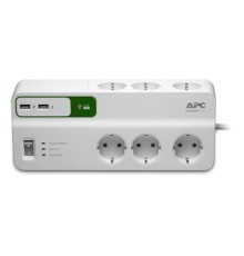 Мережевий фільтр живлення APC Essential SurgeArrest 6 outlets + 2 USB (5V, 2.4A) port (PM6U-RS)