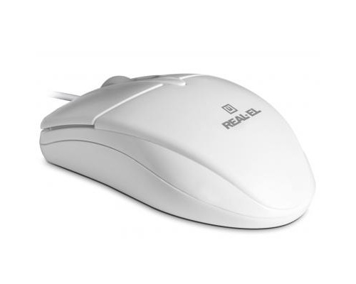 Мишка REAL-EL RM-211, USB, white