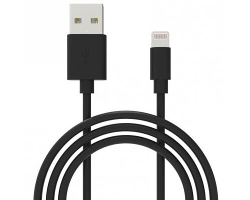 Дата кабель USB 2.0 AM to Lightning 1.0m Cu, 2.1А, Black Grand-X (PL01B)