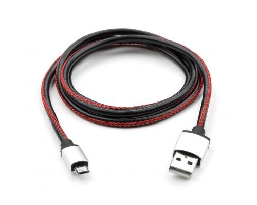 Дата кабель USB 2.0 AM to Micro 5P 1m pu leather black Vinga (VCPDCMLS1BK)