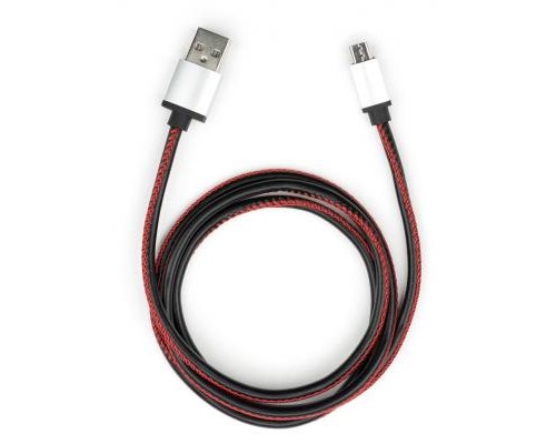 Дата кабель USB 2.0 AM to Micro 5P 1m pu leather black Vinga (VCPDCMLS1BK)