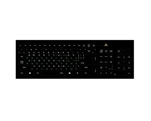 Наклейка на клавіатуру XoKo 109 keys UA/rus green, Latin white (XK-KB-STCK-BG)