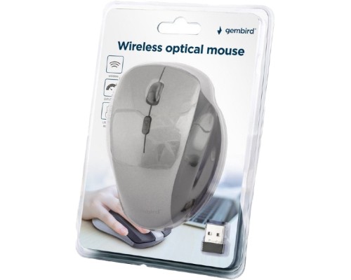 Мишка Gembird MUSW-6B-02-BG Wireless Black-Spacegrey (MUSW-6B-02-BG)