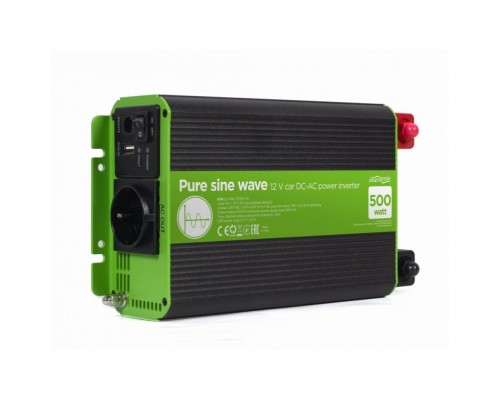 Автомобільний інвертор 12V/230V 500W (1000W peak power) чиста синусоїда EnerGenie (EG-PWC-PS500-01)
