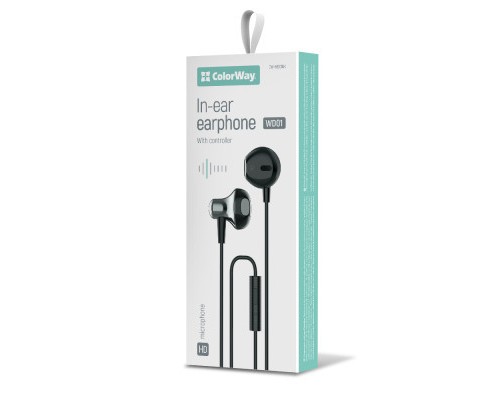 Навушники ColorWay Slim 3.5 mm Wired Earphone Blast 1 Black (CW-WD01BK)