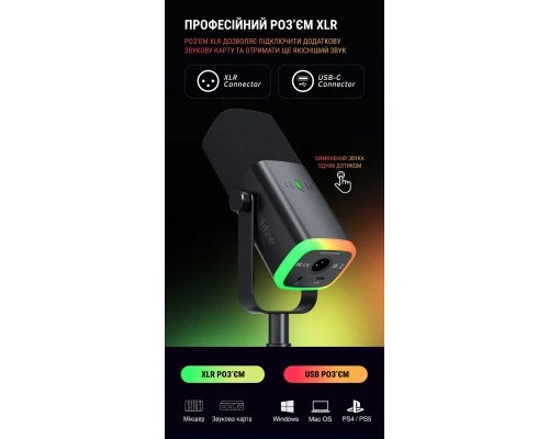 Мікрофон Fifine AM8 USB/XLR Black (AM8)