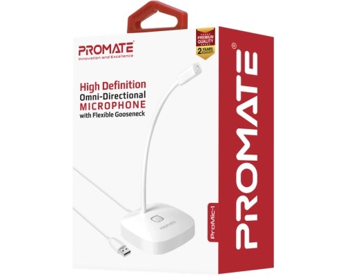 Мікрофон Promate ProMic-1 USB White (promic-1.white)