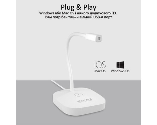 Мікрофон Promate ProMic-1 USB White (promic-1.white)