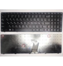 Клавіатура ноутбука Lenovo IdeaPad B570/B580/B590/V570/Z570 черная с черной рамкой RU (A43819)