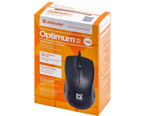 Мишка Defender Optimum MB-160 Black USB (52160)