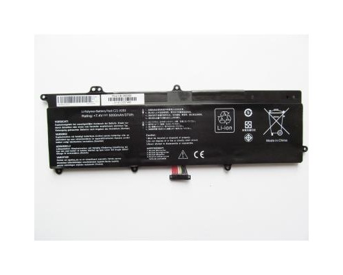 Акумулятор до ноутбука Asus X202E C21-X202, 5000mAh (37Wh), 4cell, 7.4V, Li-ion AlSoft (A47503)