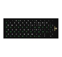 Наклейка на клавіатуру XoKo 48 keys UA/rus green, Latin white (XK-KB-STCK-SM)