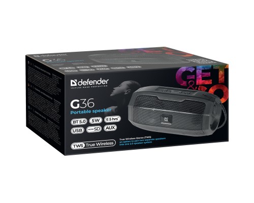 Акустична система Defender G36 5Вт FM/microSD/USB Black (65036)