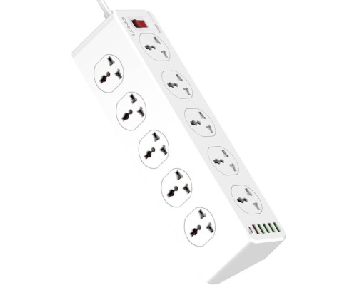 Мережевий фільтр живлення LDNIO SC10610, 5роз + 3USB (SC10610)